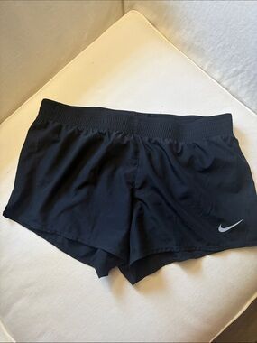 Nike Women's Black Athletic Shorts with Reflective Swoosh